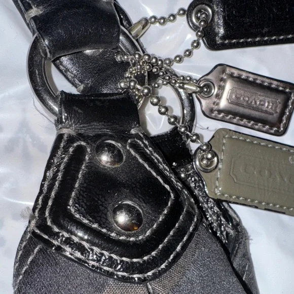 Coach Madison Maggie black sateen signature hobo bag - Picture 10 of 15